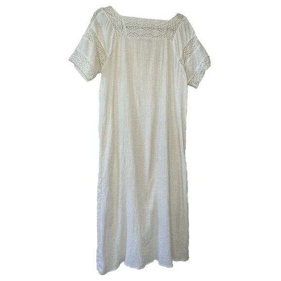 Zara Women white Embroidered Lace India Small Maxi Dress Boho Cottage Romance - Picture 10 of 14